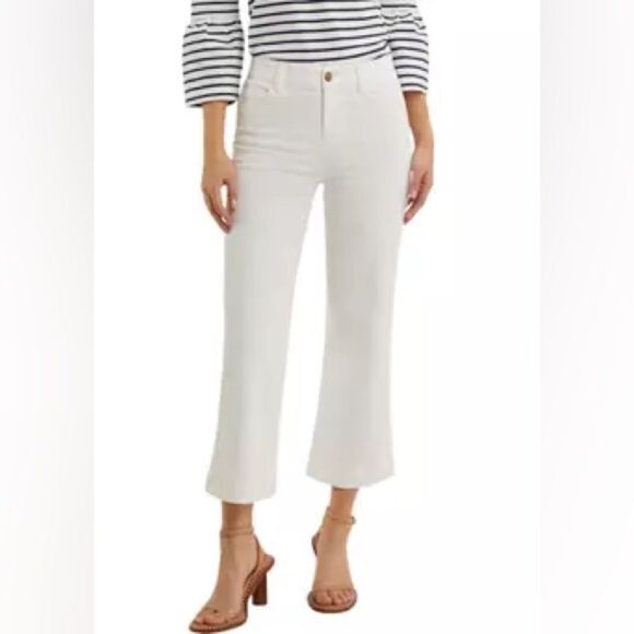 Draper James RSVP White Ankle Wide Legged Pants - Picture 1 of 9